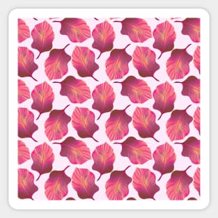 Tropical Leaves Pattern in Pink Sticker